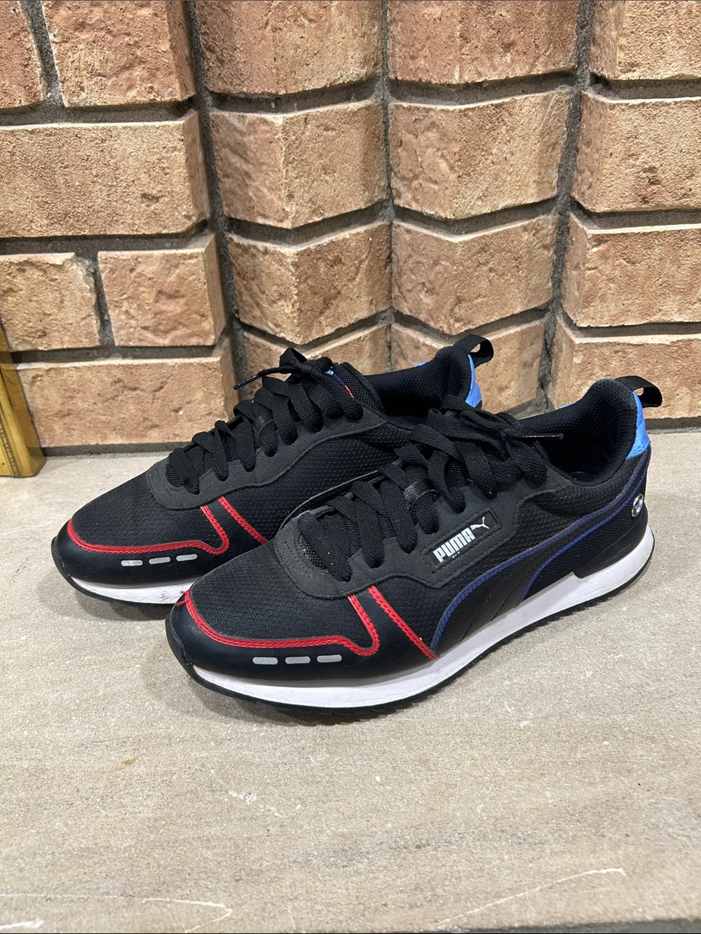 PUMA BMW MMS Race R78 F1 Black Red Blue Sport Athletic Driving Racing shoes 10.5